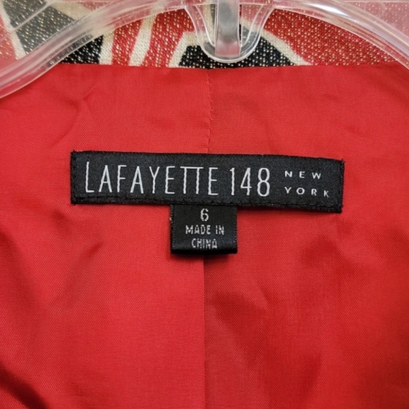 Lafayette 148 Poinsettia Sparkle Holiday Jacket Blazer Top 6 RARE - Picture 2 of 5